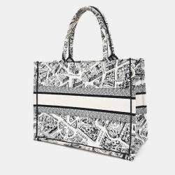 Christian Dior Black Canvas Book Tote 36 Bag