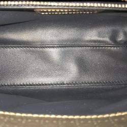 Pre Owned Christian Dior Gold Cannage Leather Lady dior Mini Top Handle Bag