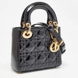 Pre Owned حقيبة يد توتس ديور ميني ليدي جلد كاناج عنابي