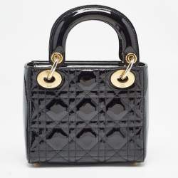 Pre Owned حقيبة يد توتس ديور ميني ليدي جلد كاناج عنابي