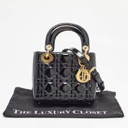 Pre Owned حقيبة يد توتس ديور  ميني ليدي جلد كاناج عنابي