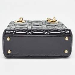 Pre Owned حقيبة يد توتس ديور ميني ليدي جلد كاناج عنابي