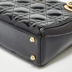 Pre Owned حقيبة يد توتس ديور ميني ليدي جلد كاناج عنابي