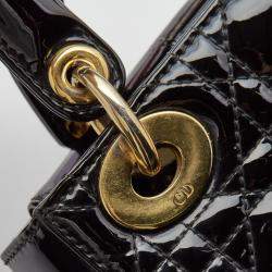 Pre Owned حقيبة يد توتس ديور ميني ليدي جلد كاناج عنابي