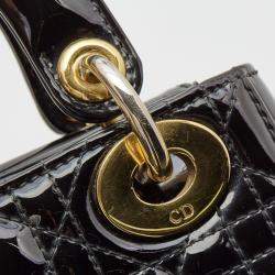 Pre Owned حقيبة يد توتس ديور ميني ليدي جلد كاناج عنابي