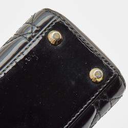 Pre Owned حقيبة يد توتس  ديور ميني ليدي جلد كاناج عنابي