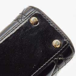 Pre Owned حقيبة يد توتس ديور ميني ليدي جلد كاناج عنابي