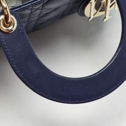 Pre Owned Dior Dark Blue Cannage Leather Small My ABCDior Lady Dior Tote