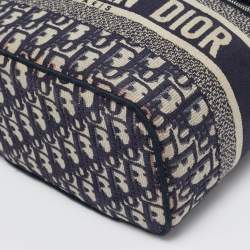 Pre Owned Dior Navy Blue Oblique Canvas Diortravel Vanity Case