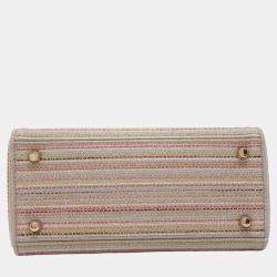 Dior Beige/Multicolor Canvas Lady D-Lite Medium Bag