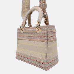 Dior Beige/Multicolor Canvas Lady D-Lite Medium Bag