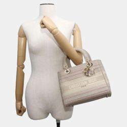 Dior Beige/Multicolor Canvas Lady D-Lite Medium Bag