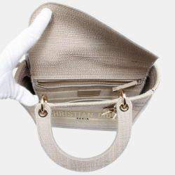 Dior Beige/Multicolor Canvas Lady D-Lite Medium Bag