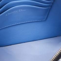 Dior Black/Blue Mesh and Leather Stardust Flat Pouch