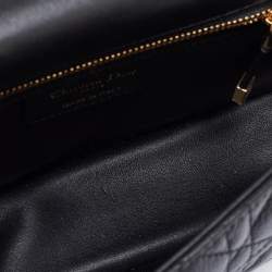 Pre Owned Dior Black Cannage Leather Small Caro Shoulder Bag