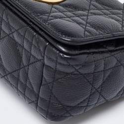 Pre Owned Dior Black Cannage Leather Small Caro Shoulder Bag