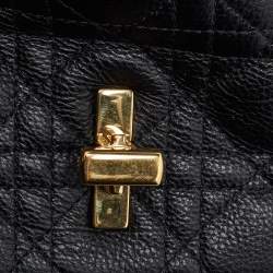 Pre Owned Dior Black Cannage Leather Small Caro Shoulder Bag