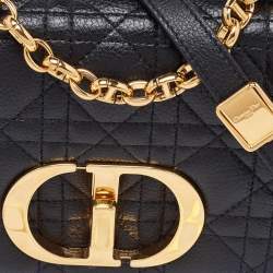 Pre Owned Dior Black Cannage Leather Small Caro Shoulder Bag