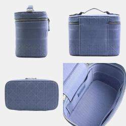 Dior Blue Cannage Embroidery Canvas DiorTravel Vanity Case Bag