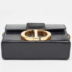 Pre Owned Dior Black Glossy Leather 30 Montaigne Box Bag