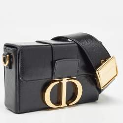Pre Owned Dior Black Glossy Leather 30 Montaigne Box Bag
