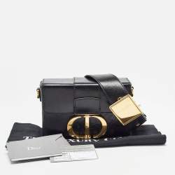 Pre Owned Dior Black Glossy Leather 30 Montaigne Box Bag