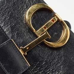 Pre Owned Dior Black Glossy Leather 30 Montaigne Box Bag