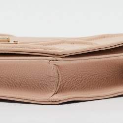 Pre Owned Dior Beige Leather Diorama Wallet on Chain