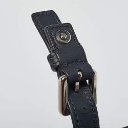 Pre Owned Dior Navy Blue Oblique Canvas and Leather Kid Messenger Bag