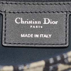 Pre Owned Dior Navy Blue Oblique Canvas and Leather Kid Messenger Bag