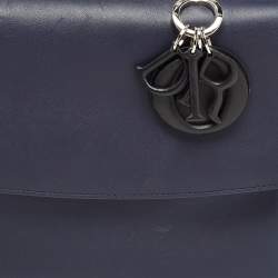 Dior Navy Blue/Silver Leather Small Be Dior Flap Top Handle Bag