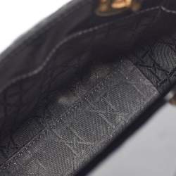 Pre Owned Dior Black Cannage Patent Leather Mini Lady Dior Tote