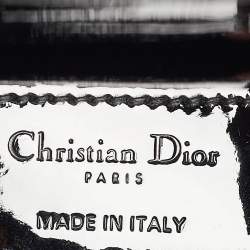 Pre Owned Dior Black Cannage Patent Leather Mini Lady Dior Tote