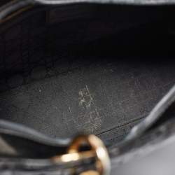 Pre Owned Dior Black Cannage Patent Leather Large Lady Dior Tote
