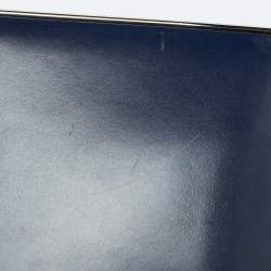Pre Owned Dior Blue Leather Metal Flap Clutch