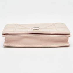 Dior Light Pink Leather Diorama Wallet on Chain