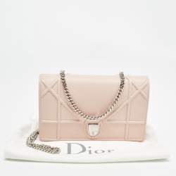 Dior Light Pink Leather Diorama Wallet on Chain