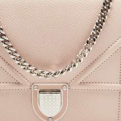 Dior Light Pink Leather Diorama Wallet on Chain