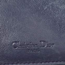 Pre Owned Dior Purple Cannage Patent Leather Lady Dior 5 Gusset Card Holder