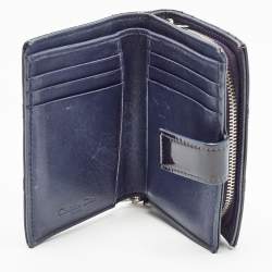 Pre Owned Dior Purple Cannage Patent Leather Lady Dior 5 Gusset Card Holder