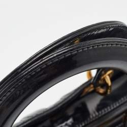 Pre Owned Dior Black Cannage Patent Leather Large Lady Dior Tote