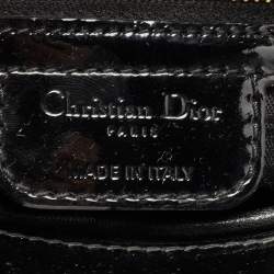 Pre Owned Dior Black Cannage Patent Leather Large Lady Dior Tote