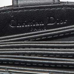 Pre Owned Dior Black Cannage Patent Leather Lady Dior 5 Gusset Card Holder