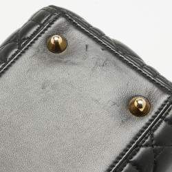 Pre Owned Dior Black Cannage Leather Large Lady Dior Tote