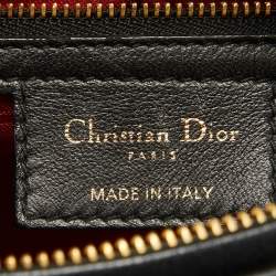 Pre Owned Dior Black Cannage Leather Large Lady Dior Tote