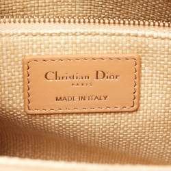 Dior Beige Raffia and Leather Medium Lady Dior Tote