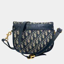 Dior Navy Blue Oblique Canvas Medium Bobby Shoulder Bag
