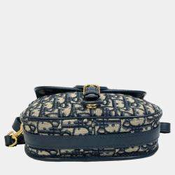 Dior Navy Blue Oblique Canvas Medium Bobby Shoulder Bag
