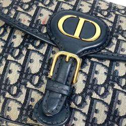 Dior Navy Blue Oblique Canvas Medium Bobby Shoulder Bag