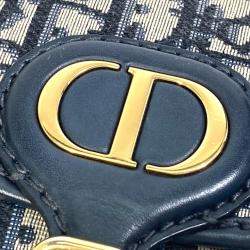 Dior Navy Blue Oblique Canvas Medium Bobby Shoulder Bag